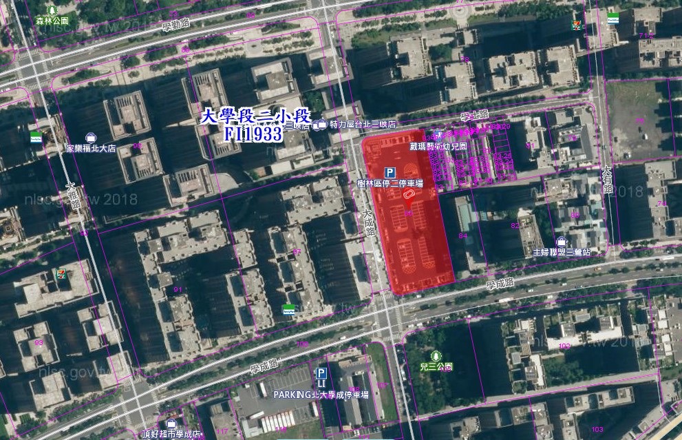 「臺北大學特定區停二用地」屬都市計畫停車場用地，基地面積約6200平方公尺
